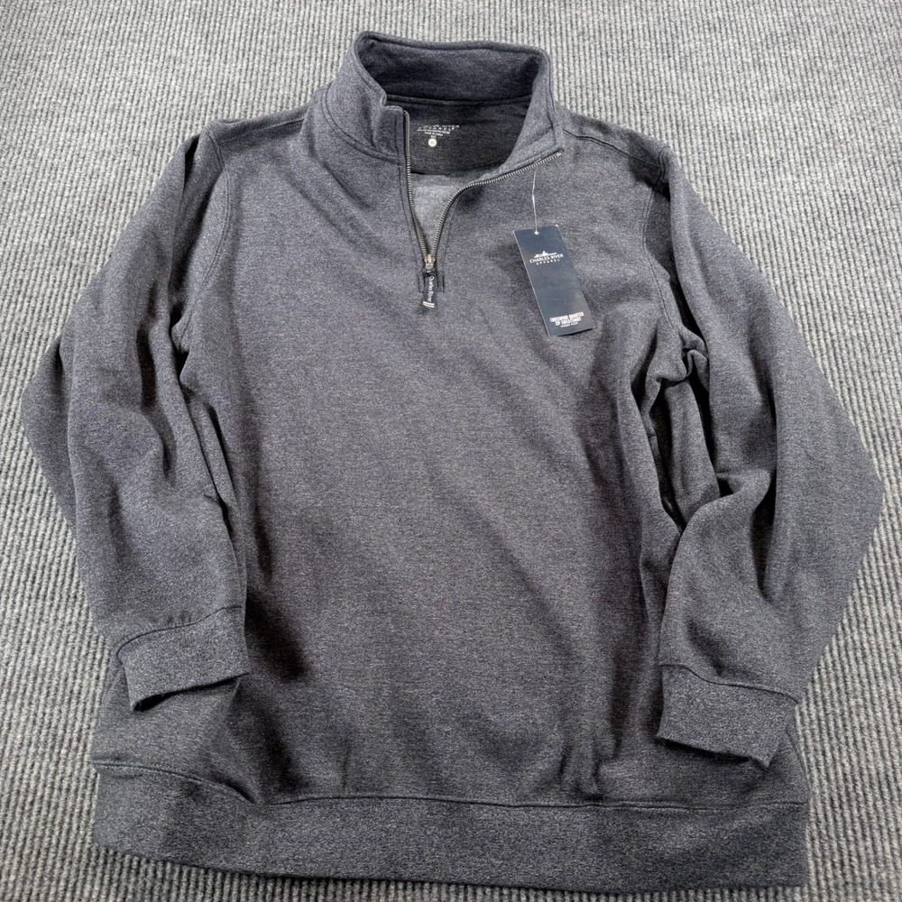 Charles River Apparel Crosswind Quarter Zip Sweatshirt Mens X Grey 9359 L NWT